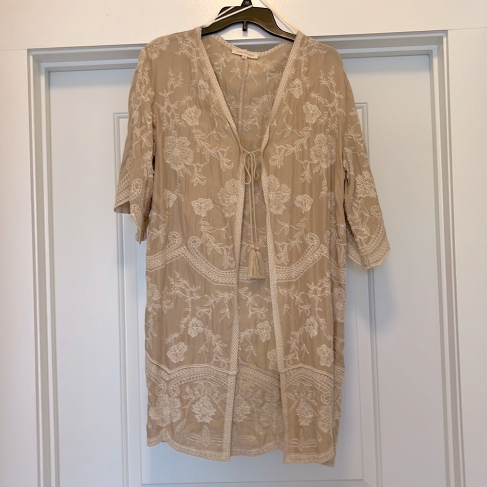 Boho embroidered Tie Front